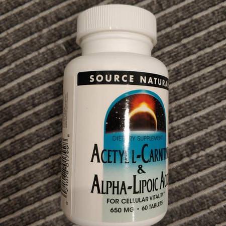 Source Naturals Acetyl L-Carnitine Alpha Lipoic Acid - حمض ألفا ليب,يك, مضادات الأكسدة, أسيتيل كارنيتين, الأحماض الأمينية
