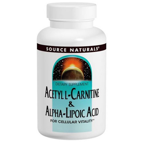 Source Naturals, Acetyl L-Carnitine & Alpha-Lipoic Acid, 650 mg, 120 Tablets فوائد
