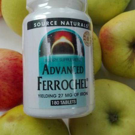 Source Naturals, Advanced Ferrochel, 180 Tablets:الحديد ,المعادن