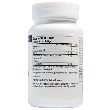 Source Naturals, Astaxanthin, 12 mg, 60 Softgels:أستازانتين, مضادات الأكسدة