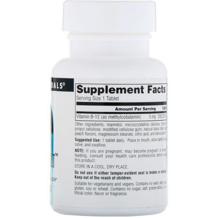 Source Naturals, B-12 Fast Melt, 5 mg, 60 Tablets:B12 ,فيتامين B