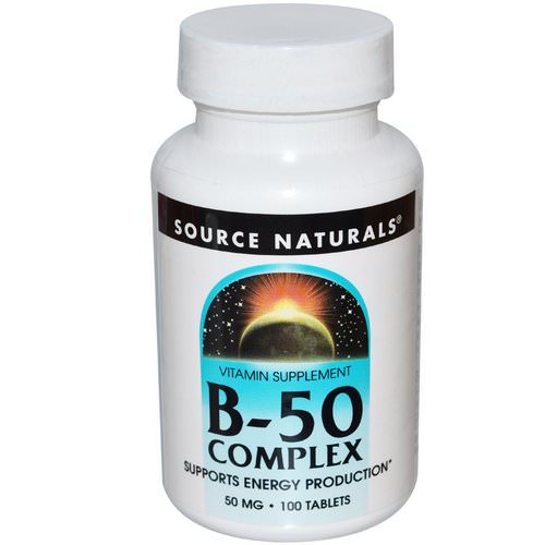 Source Naturals, B-50 Complex, 50 mg, 100 Tablets فوائد