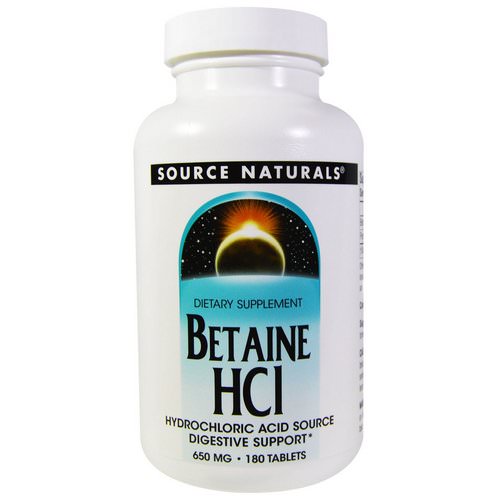 Source Naturals, Betaine HCL, 650 mg, 180 Tablets فوائد