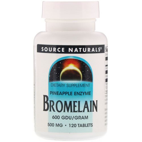 Source Naturals, Bromelain, 600 GDU/Gram, 500 mg, 120 Tablets فوائد