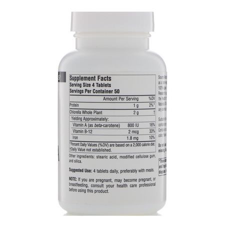 Source Naturals, Chlorella, 500 mg, 200 Tablets:Chlorella, الطحالب