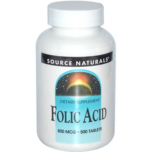Source Naturals, Folic Acid, 800 mcg, 500 Tablets فوائد