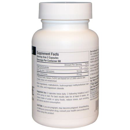 Source Naturals, GastricSoothe, 37.5 mg, 120 Capsules:L-Carnosine,الأحماض الأمينية