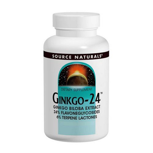 Source Naturals, Ginkgo-24, 120 mg, 120 Tablets فوائد