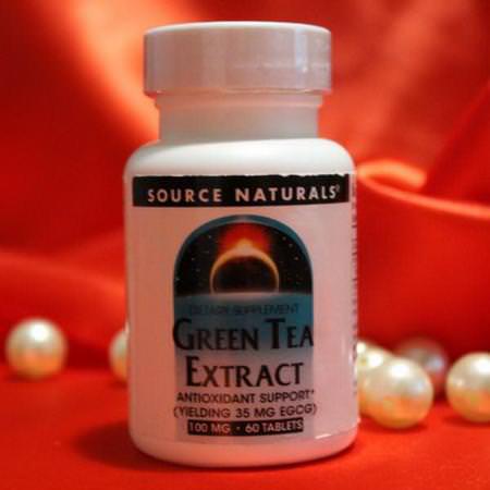 Source Naturals, Green Tea Extract, 60 Tablets:مستخلص الشاي الأخضر ,مضادات الأكسدة