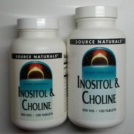 Source Naturals Choline Inositol - Inositol, فيتامين B, الفيتامينات, الك,لين