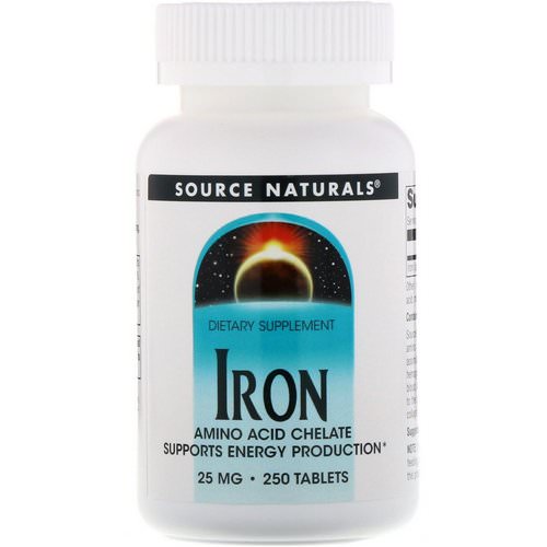 Source Naturals, Iron, 25 mg, 250 Tablets فوائد
