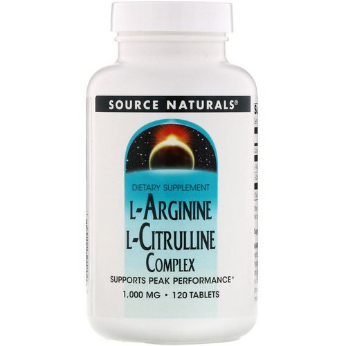 Source Naturals, L-Arginine L-Citrulline Complex, 1,000 mg, 120 Tablets فوائد