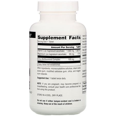 Source Naturals, Magnesium Ascorbate, 1000 mg, 120 Tablets:المغنيسي,م ,المعادن