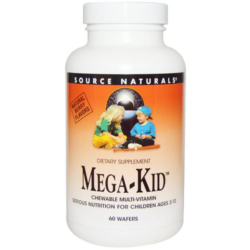 Source Naturals, Mega-Kid, Chewable Multi-Vitamin, Natural Berry Flavors, 60 Wafers فوائد