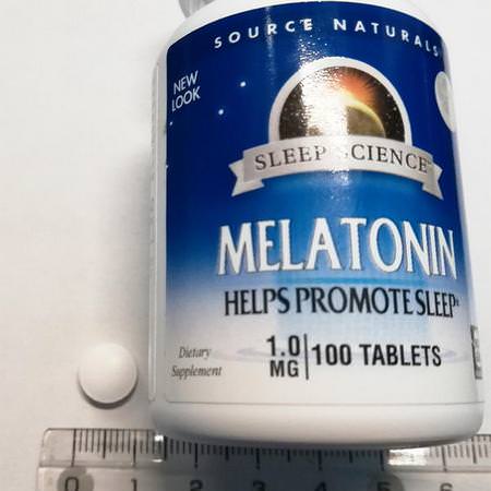 Source Naturals, Melatonin, 1 mg, 300 Tablets:الميلات,نين, الن,م