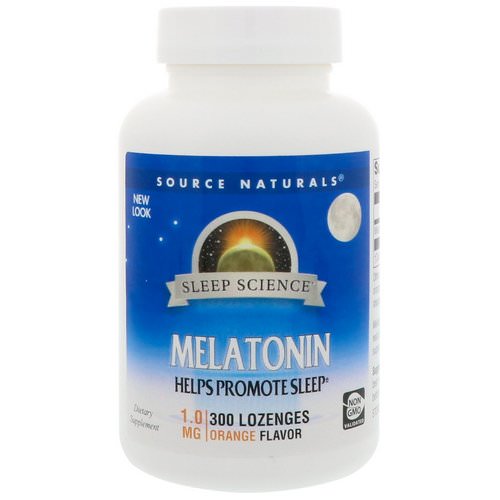 Source Naturals, Melatonin, Orange, 1 mg, 300 Lozenges فوائد