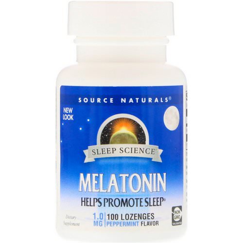 Source Naturals, Melatonin, Peppermint, 1 mg, 100 Lozenges فوائد