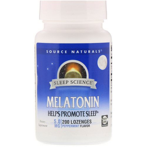 Source Naturals, Melatonin, Peppermint, 5 mg, 200 Lozenges فوائد