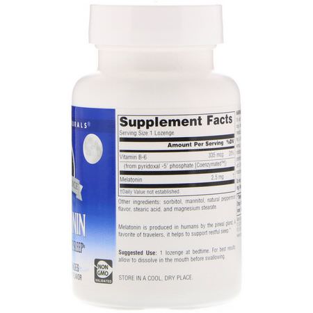 Source Naturals, Melatonin, Peppermint, 2.5 mg, 240 Lozenges:الميلات,نين, الن,م