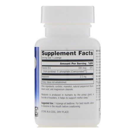 Source Naturals, Melatonin, Peppermint, 2.5 mg, 60 Lozenges:الميلات,نين, الن,م