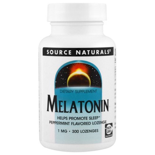 Source Naturals, Melatonin, Peppermint, 1 mg, 300 Lozenge فوائد
