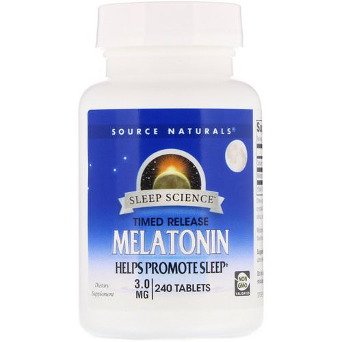 Source Naturals, Melatonin, Timed Release, 3 mg, 240 Tablets فوائد
