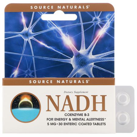 Source Naturals Energy Formulas NADH - NADH, فيتامين B, الفيتامينات, الطاقة