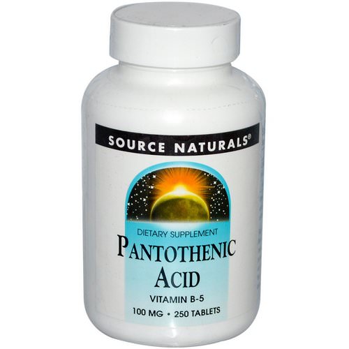 Source Naturals, Pantothenic Acid, 100 mg, 250 Tablets فوائد