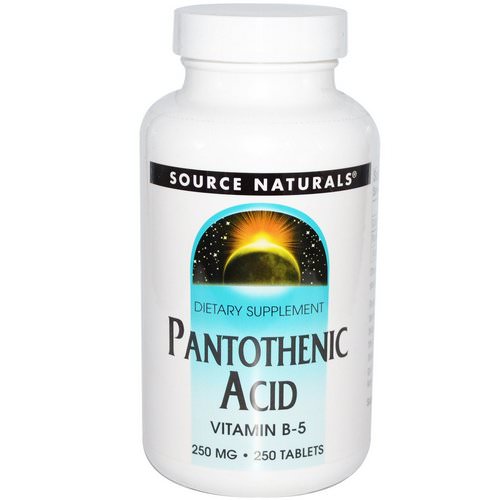 Source Naturals, Pantothenic Acid, 250 mg, 250 Tablets فوائد