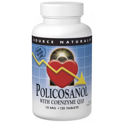 Source Naturals, Policosanol, with Coenzyme Q10, 10 mg, 120 Tablets فوائد