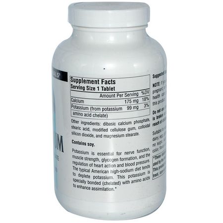 Source Naturals, Potassium, 99 mg, 250 Tablets:الب,تاسي,م ,المعادن