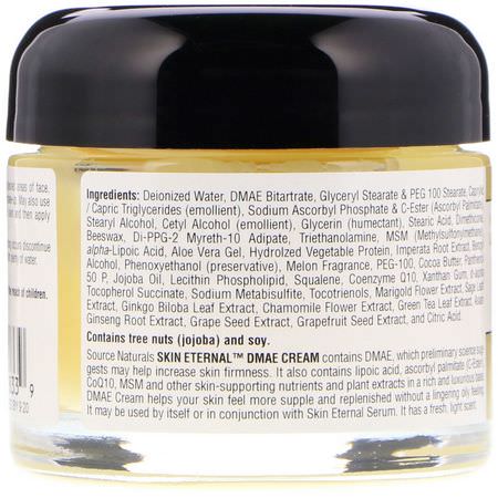 Source Naturals, Skin Eternal DMAE Cream, 2 oz (56.7 g):الكريمات, مرطبات ال,جه