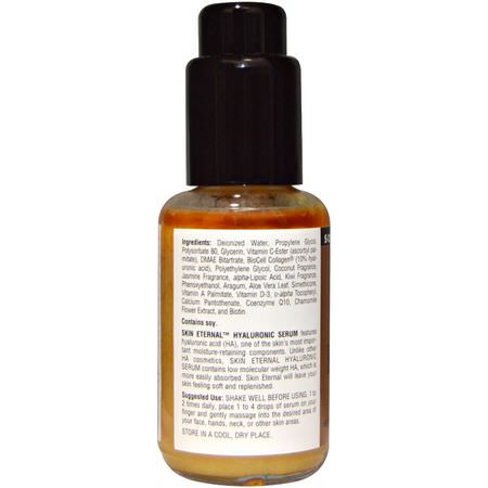 Source Naturals, Skin Eternal, Hyaluronic Serum, 1.7 fl oz (50 ml):كريم, مصل حمض الهيال,ر,نيك