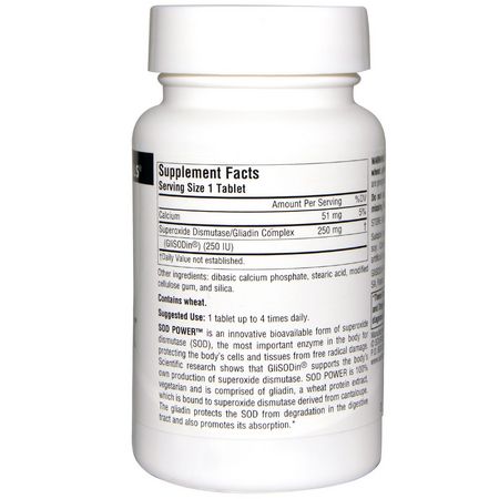 Source Naturals, SOD Power, 250 mg, 60 Tablets:Superoxide Dismutase SOD, مضادات الأكسدة