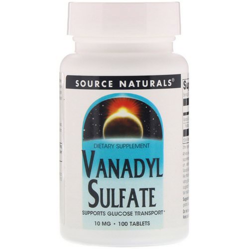 Source Naturals, Vanadyl Sulfate, 10 mg, 100 Tablets فوائد