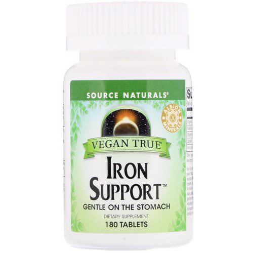 Source Naturals, Vegan True, Iron Support, 180 Tablets فوائد