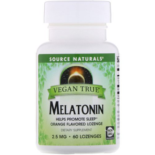 Source Naturals, Vegan True, Melatonin, Orange, 2.5 mg, 60 Lozenges فوائد