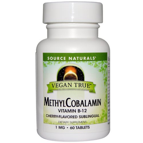 Source Naturals, Vegan True, MethylCobalamin, Cherry Flavor, 1 mg, 60 Sublingual Tablets فوائد