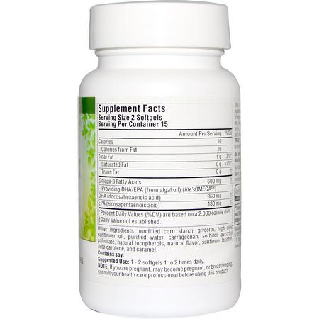 Source Naturals, Vegan True, Non-Fish Omega-3s, 300 mg, 30 Vegan Softgels:الفيتامينات المتعددة, المكملات الغذائية