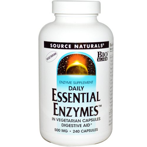 Source Naturals, Vegetarian Daily Essential Enzymes, 500 mg, 240 Capsules فوائد