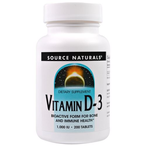 Source Naturals, Vitamin D-3, 1,000 IU, 200 Tablets فوائد