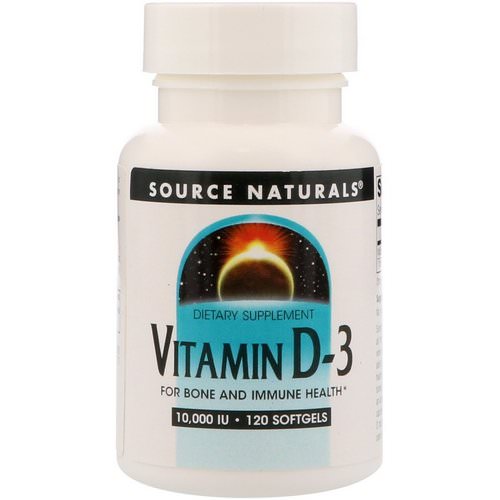 Source Naturals, Vitamin D-3, 10,000 IU, 120 Softgels فوائد
