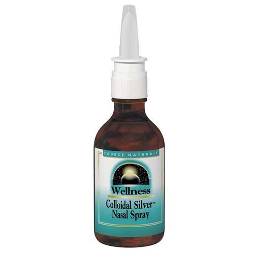 Source Naturals, Wellness, Colloidal Silver Nasal Spray, 10 PPM, 2 fl oz (59.14 ml) فوائد