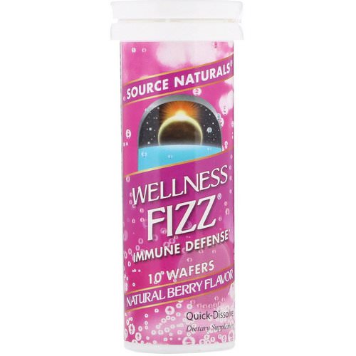 Source Naturals, Wellness Fizz, Natural Berry Flavor, 10 Wafers فوائد
