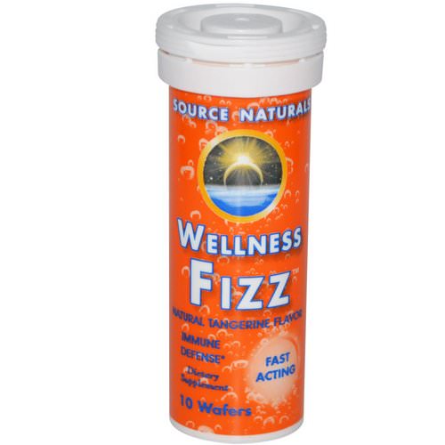 Source Naturals, Wellness Fizz, Natural Tangerine Flavor, 10 Wafers فوائد