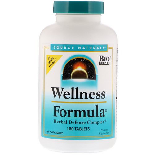 Source Naturals, Wellness Formula, Herbal Defense Complex, 180 Tablets فوائد