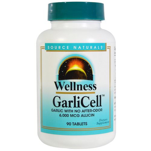 Source Naturals, Wellness, GarliCell, 6,000 mcg, 90 Tablets فوائد