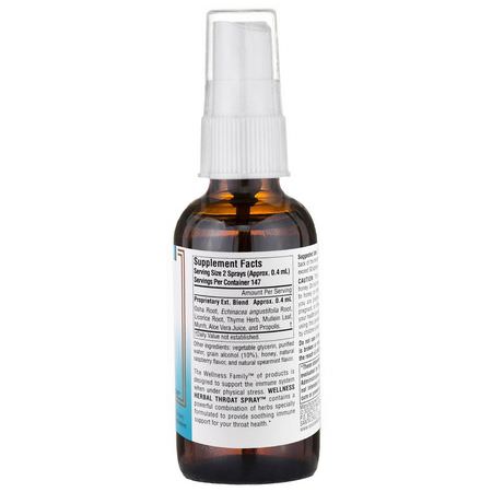 Source Naturals, Wellness, Herbal Throat Spray, 2 fl oz (59.14 ml):عشبي, المعالجة المثلية