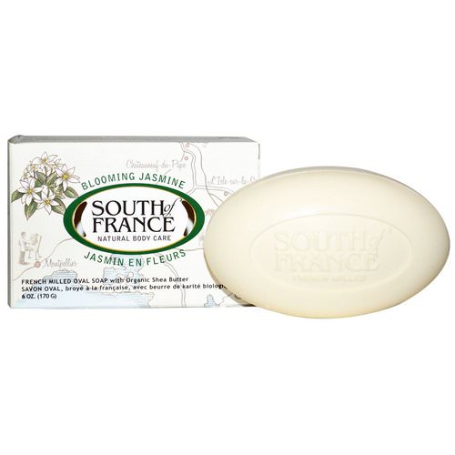 South of France, Blooming Jasmine, French Milled Oval Soap with Organic Shea Butter, 6 oz (170 g) فوائد
