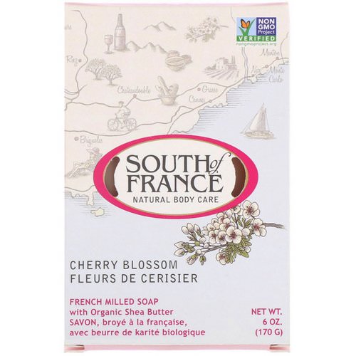 South of France, French Milled Bar Soap with Organic Shea Butter, Cherry Blossom, 6 oz (170 g) فوائد